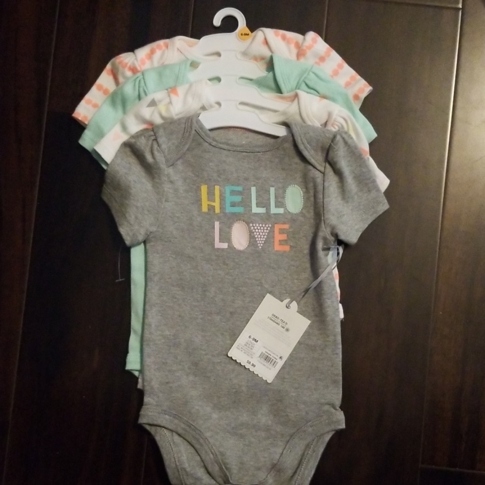 Cloud island 4pk girls onesies